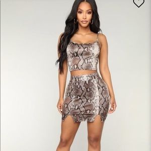 Fashion Nova snakeskin two piece set